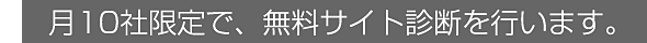月１０社限定で、無料サイト診断を行います。